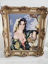 Gobelin stickbild dame - gobelin,