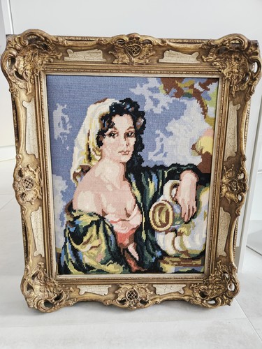 Gobelin stickbild dame frau - gobelin,
