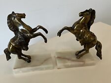 1 Paar edle, alte Buchstützen Pferde Hengst Messing massiv  70er J. VINTAGE/ALT