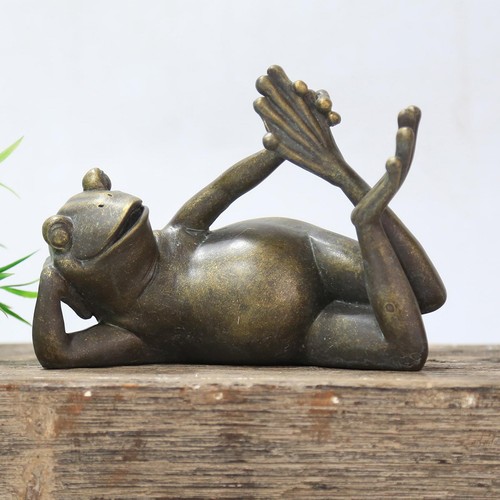Bronze-Yoga-Frosch-Statue