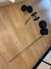 krafttraining gewichte 55 Kilo Gewichte 2 kurz Hanteln 1 lang Hantel 