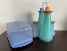 TUPPERWARE JUNGE WELLE GEWÜRZ-KARUSSELL SALZ PFEFFER ESSIG ÖL GROSSE BUTTERDOSE 