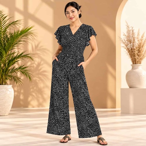 Damen jumpsuit schwarz weiß - damen,