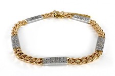 Panzerarmband 50 Brillanten insg ca. 1,0 ct 750 Gelbgold Weissgold [BRORS 19408]