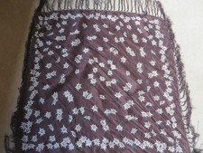  Damen  Trachten Tuch aus Seide , beige ,braun, blau mit Blumen