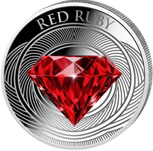 Silbermünze red ruby oz - red,