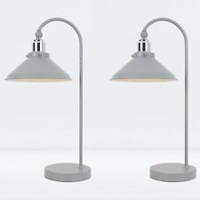 2er Set Moderne Retro Grau Tischlampen Nachttischlampen Schreibtisch