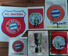 Rummenigge Heynckes ua - signiert - 6 Bayern Panini Sticker Pokal Meisterschale