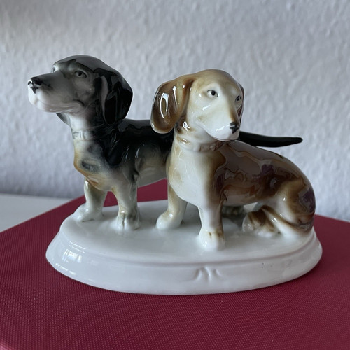 Porzellanfigur dackel auf - 2,