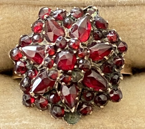 Antiker granat ring - ,
