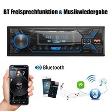 7 Farben 1DIN MP3 Player Autoradio mit Bluetooth BT Freisprech USB Aux-in FM TF