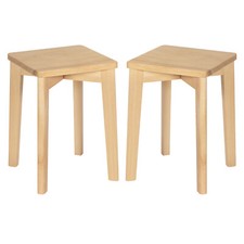 2/4/6x Esszimmerstühle Massivholz rechteckiger Holzhocker stapelbar Holzstuhl