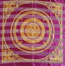 Versace Medusa silk  scarf  Accessories  vintage Tuch/Schal  Lila /Gold