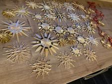 Konvolut 36 alte Strohsterne super schööön ! Feinste Handarbeit, Shabby, Vintage