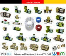 Schraubfitting Pressfitting PIPETEC U Kontur Aluverbund Bogen Kupplung T-Stück