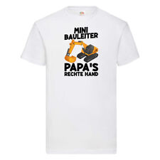 Mini Bauleiter | Kind | Sohn | Bagger | Baustelle | Junge T-Shirt Weiß