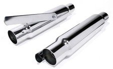 Auspuff Chrom Shorty Straight Cut Schalldämpfer für Harley Honda Kawasaki Yamaha