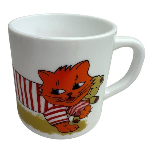 Arcopal katze mit - teddy, 80er