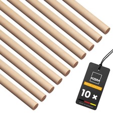 10x Holzstäbe Ø8 mm x 1m Rundstab aus Buche, Perfekt zum Basteln, DIY Projekte