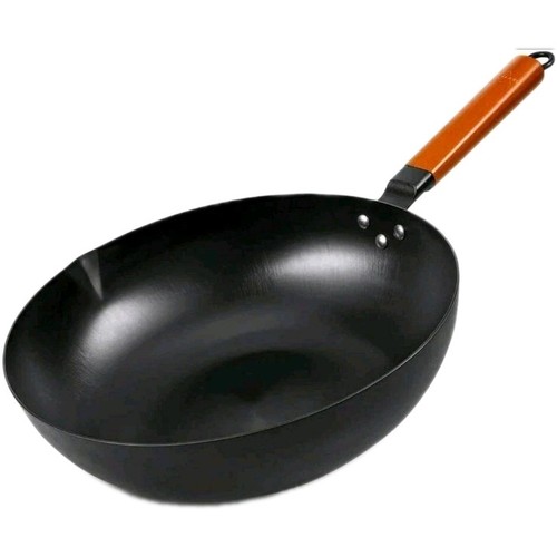 Wok pfanne 5cm carbonstahl - wok, 32,5cm