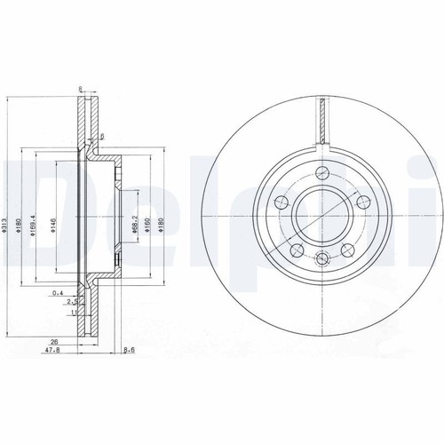 Delphi bg3719 bremsscheibe - x,