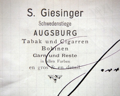 Augsburg rechnung litho 1899 - augsburg,