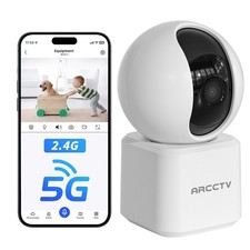 ARCCTV 3MP Überwachungskamera Innen Katzen Hundekamera 2.4G/5GHz WLAN Kamera IR