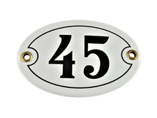 Emaille Hausnummer OVAL Nr. 45