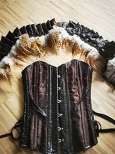 Burlesque Korsett Steampunk von Yourshape mit Stola Gr.S Handgemacht Np 339€