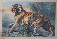 Fliesendekor, Fliesenbild, keramisches Wandbild "bengalischer Tiger"