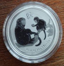 Lunar II 2016  Affe Monkey  1/2 OZ  Silber Münze 50 Cents Australien Lunar
