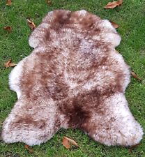 Schaffell Premium  Öko Gerbung Naturfell Fell  Kamin  140-150 cm Geflammt Braun