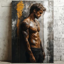 Leinwand Bild Akt Mann Sixpeck