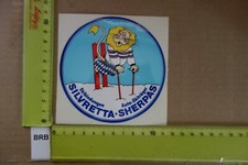 Alter Aufkleber Reise Stadt Land Skigebiet SILVRETTA Skibindung SHERPAS Träger