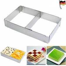 Kuchenform Backrahmen Edelstahl Eckig Verstellbar Tortenring 5cm Höhe Backform
