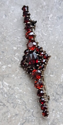 Antique bohemian garnet brooch - bohemian,