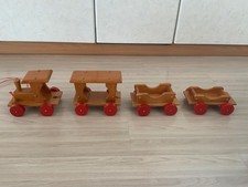 Alte Holzeisenbahn zum Restaurieren, 15 cm hoch