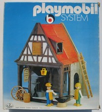 PLAYMOBIL 3442 V1 Schmiede Fachwerk Haus in OVP 1977 Klicky Box für Ritterburg