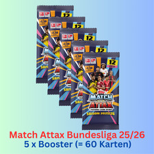 Topps MATCH ATTAX 25/2026 Bundesliga 2025/26 - 5 x Booster (= 60 Karten)
