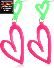 Neon Ohrringe Damen Retro Herz