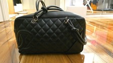 70. Original  Chanel Tasche Cambon Schultertasche Ligne Bowler Bag schwarz