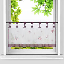 Scheibengardine Voile Bistrogardinen Schlaufen Küche Gardinen Kurzstore Vorhang@