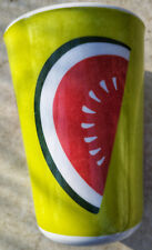 Becher aus Melamin mit Melonen-Dekor, hellgrün, 10 cm hoch, Camping-Geschirr