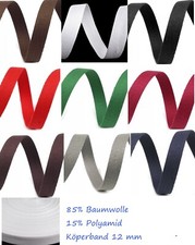 10-40 mm Köperband Köper Webband Wäscheband viele Farben Baumwolle-Polyester