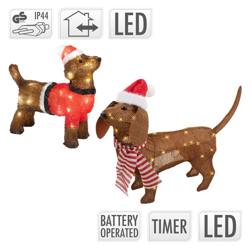 Led weihnachtshund dackel - led,