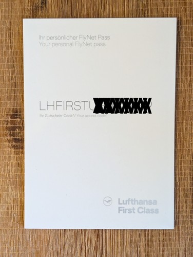 Lufthansa first class - class, wifi