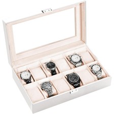 Uhrenbox 12 Fächer Glasdeckel