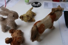 Konvolut 4 Stofftiere 50er+ 60er +70er Jahre