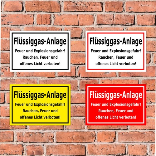 Schild flüssiggas anlage - schild,