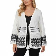Sheego Damen Strickjacke weiß